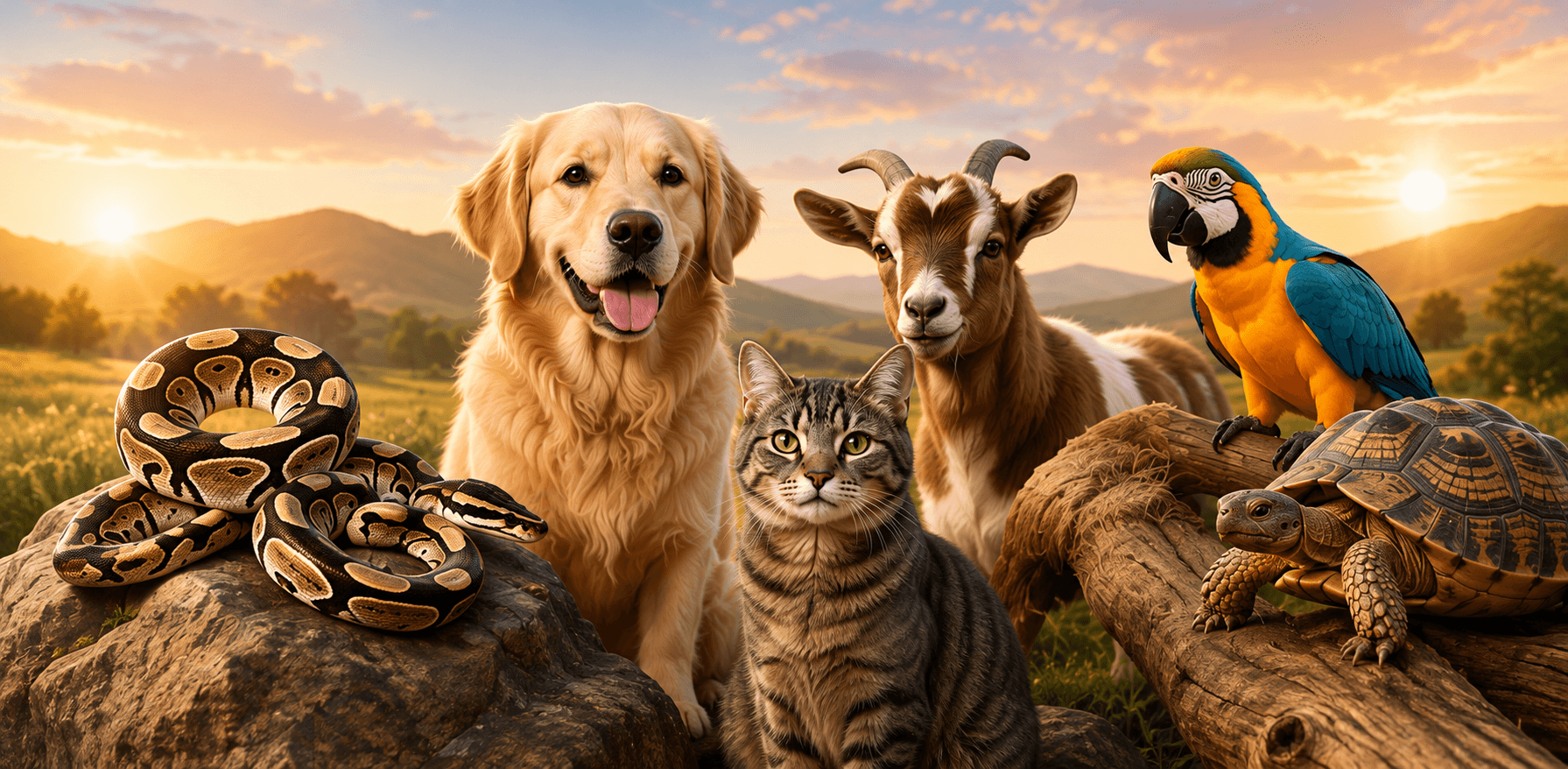ACHOS stewardship vision with animals, an ark, and a caretaker.
